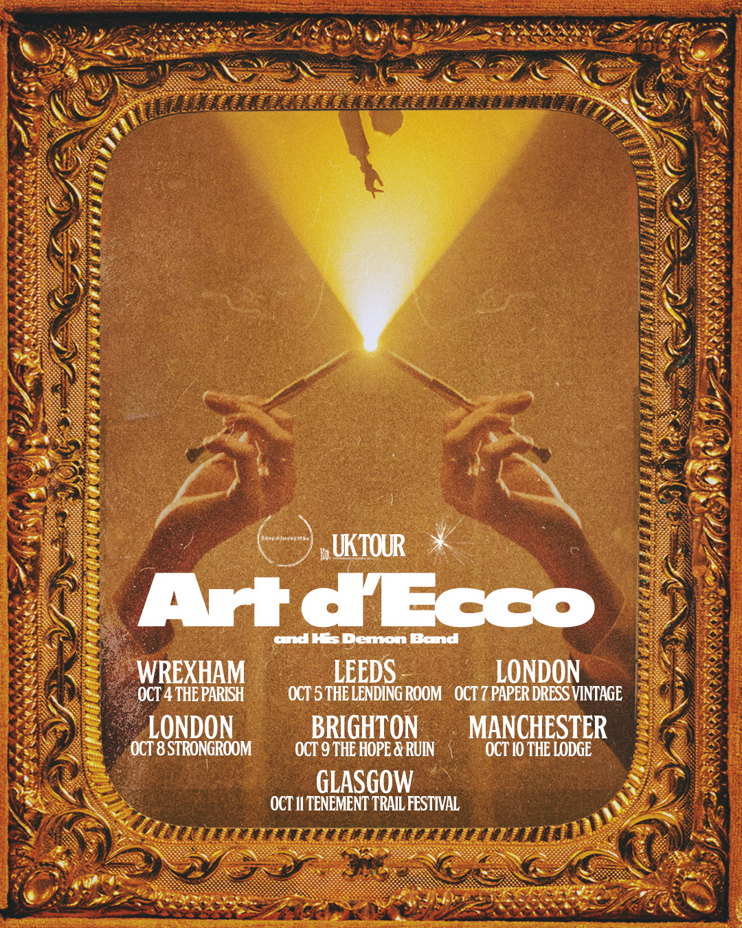 Art d'Ecco UK tour poster fall 2025